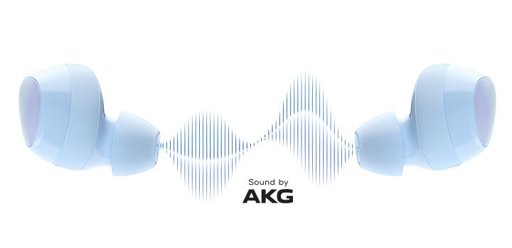Galaxy Buds+ Samsung Galaxy Buds+ in cloud blue, sound by AKG