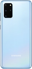 Cloud Blue Galaxy S20 plus in Cloud Blue 5G seen from the rear