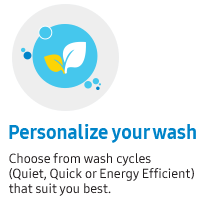 Personalize your wash Quiet, quick and energy efficient washing machine