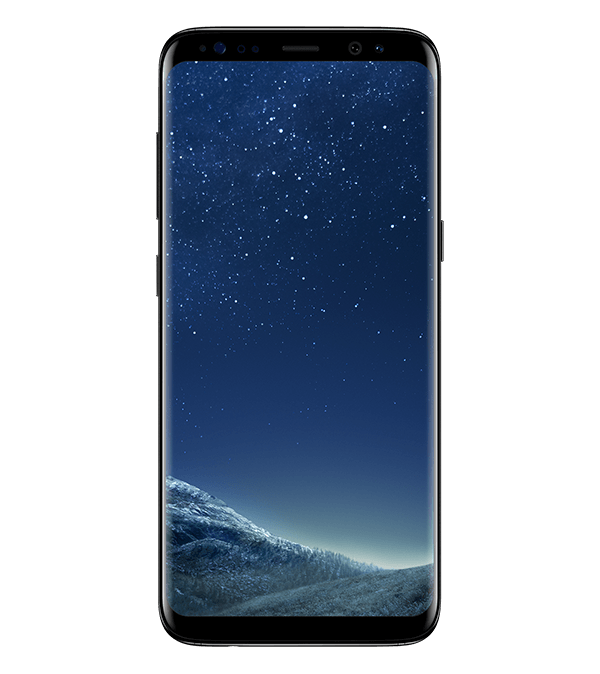 Front view of Galaxy S8 in Midnight Black
