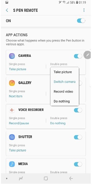 دوبار فشردن برای انتخاب برنامه