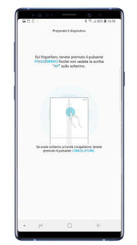 Accedere al modo AP del frigorifero Samsung