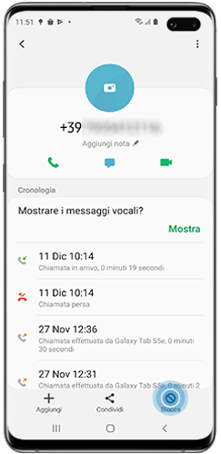 Blocca il contatto