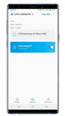Accesso SmartThings a dispositivo associato