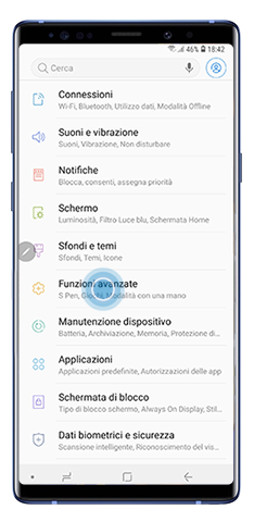 Funzioni avanzate in Impostazioni