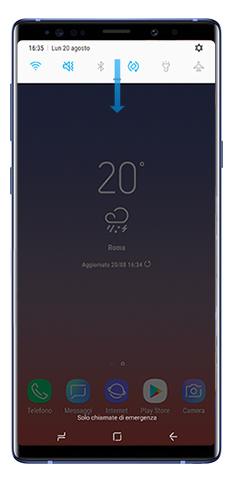 Pannello notificha Note 9