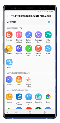 Selezionare un’app dall’elenco