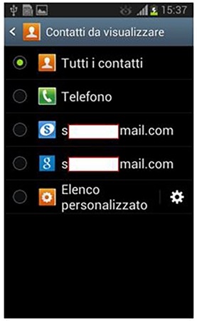 Selezionare il filtro da applicare