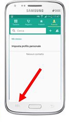 Seleziona il tasto menù