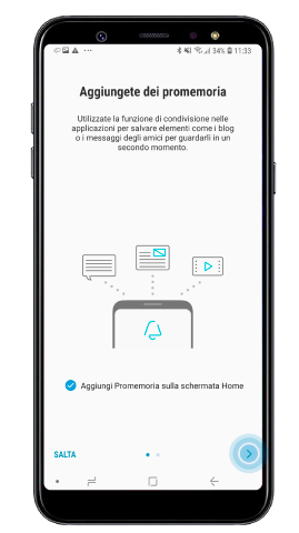 Aggiungere un promemoria Bixby