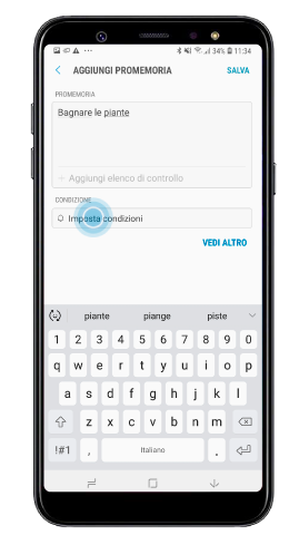 Personalizzazione notifiche Bixby promemoria