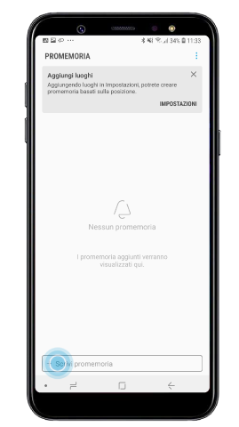 Personalizzazione promemoria Bixby