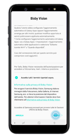 Scermata Bixby home