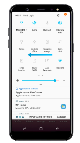 Pannello notifiche Galaxy A6/A6+