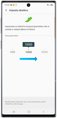 Puoi spostarti di 100 passi alla volta