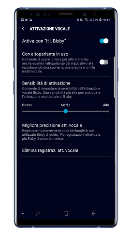 Funzione “Attiva con Hi, Bixby”