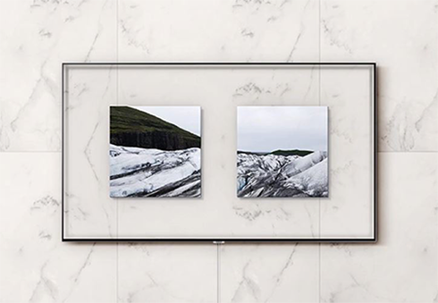 Rendez votre Samsung QLED invisible en utilisant le motif de votre mur avec le Mode Ambiant