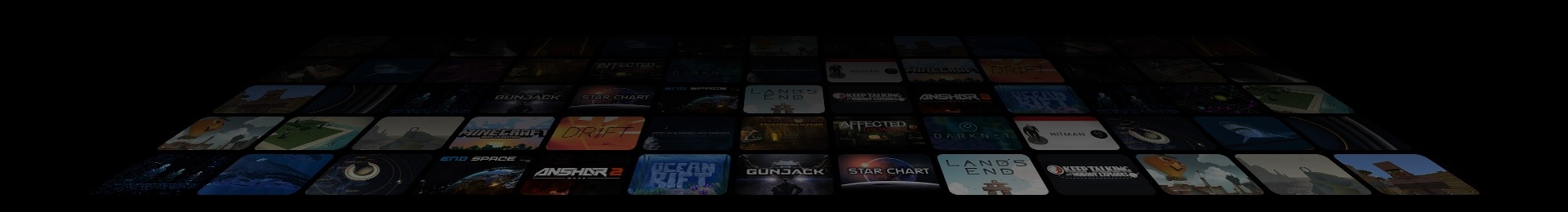 Rows of Gear VR app thumbnails