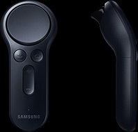Hand holding the Gear VR controller, Front view of Gear VR controller