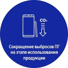 Значок: сокращение выбросов ПГ на этапе использования продукции