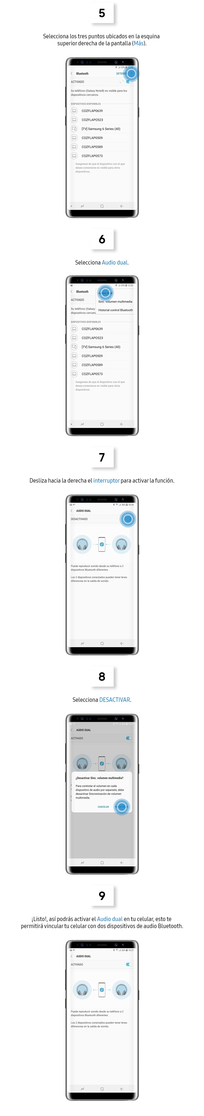 Audio dual mediante Bluetooth