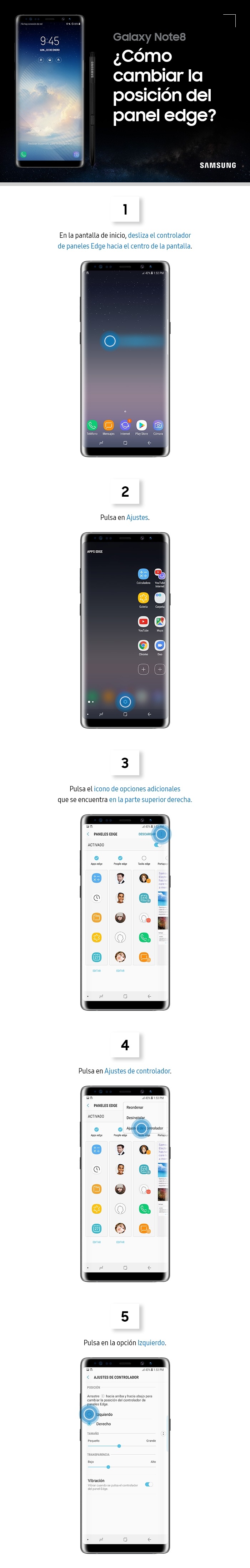 ¿Cómo cambiar la posición del panel edge?