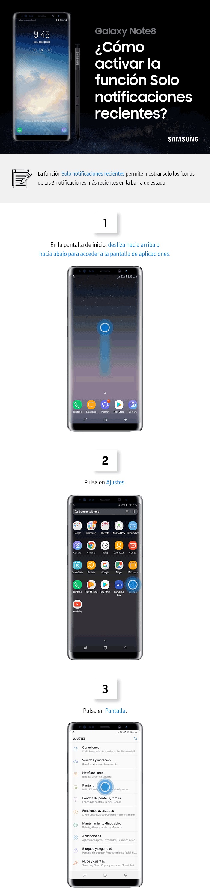¿Cómo activar la función solo notificaciones recientes?