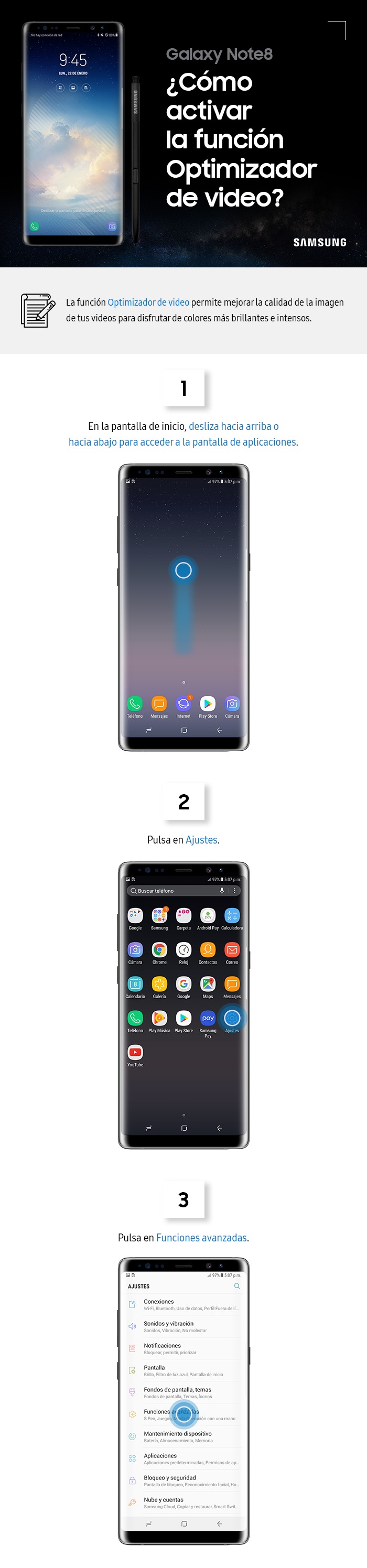 ¿Cómo activar la función optimizador de video?