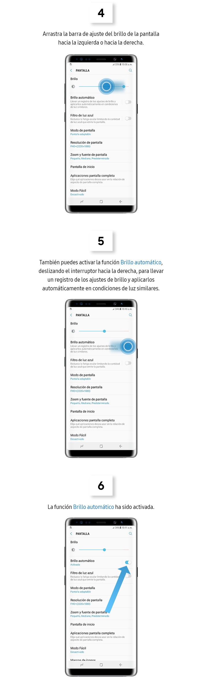 ¿Cómo ajustar el brillo de la pantalla?