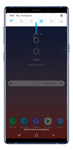 Despliegue el panel de notificaciones
