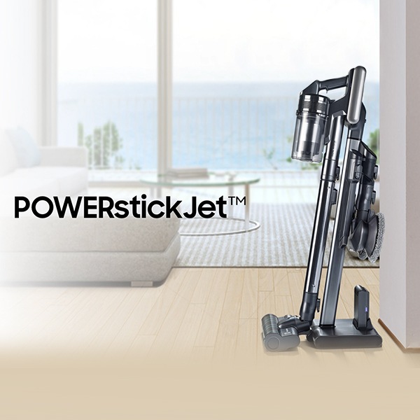 An image of POWERstick Jet on the right side of the room.