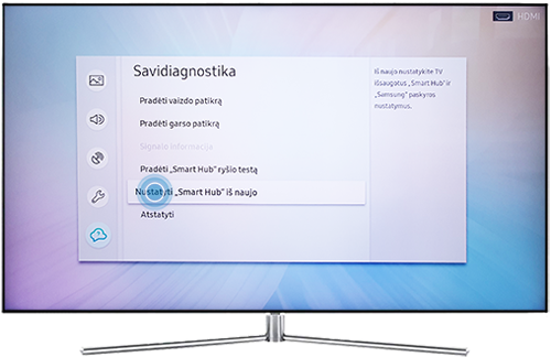 Pasirinkite „Nustatyti „Smart Hub“ iš naujo“