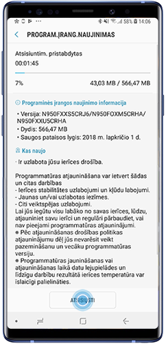 Palieskite „Atsisiųsti“