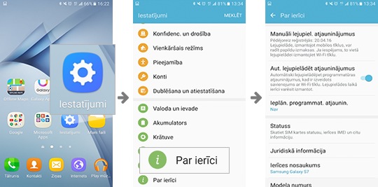 Jūs varat pārbaudīt jaunāko versiju, atverot Iestatijumi > Par ierīci > Programmatūras atjauninājumi
