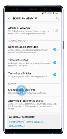 Pieskarieties Skaņas kvalit. un efekti.