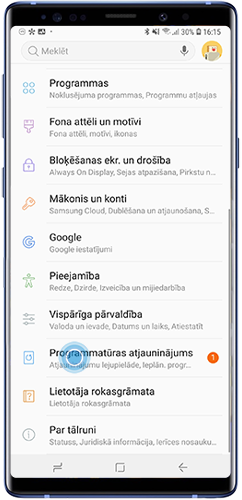 Atlasiet opciju Programmatūras atjaunināšana