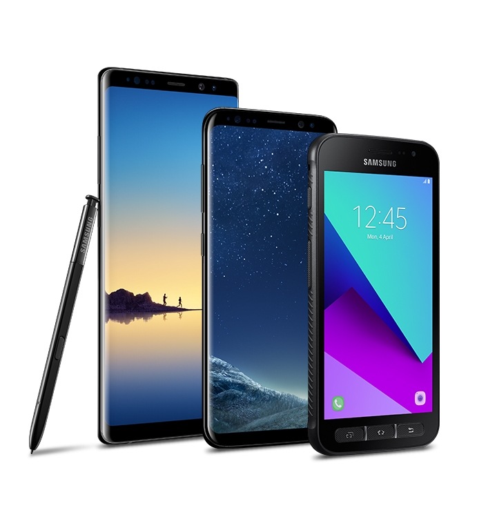 Diferentes tipos de dispositivos móviles alineados, desde el modelo económico hasta el modelo ultra premium