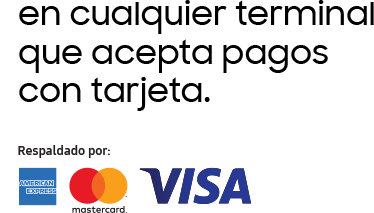 en cualquier terminal que acepta pagos con tarjeta.