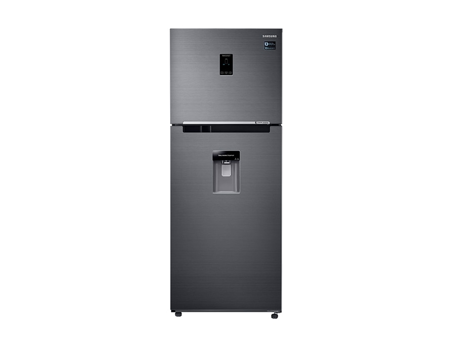 Vista frontal del refrigerador Top Mount RT53K6541BS de Samsung en color Black Stainless.