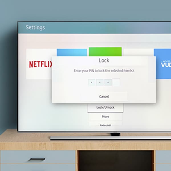 Lock screen mode on Samsung TV
