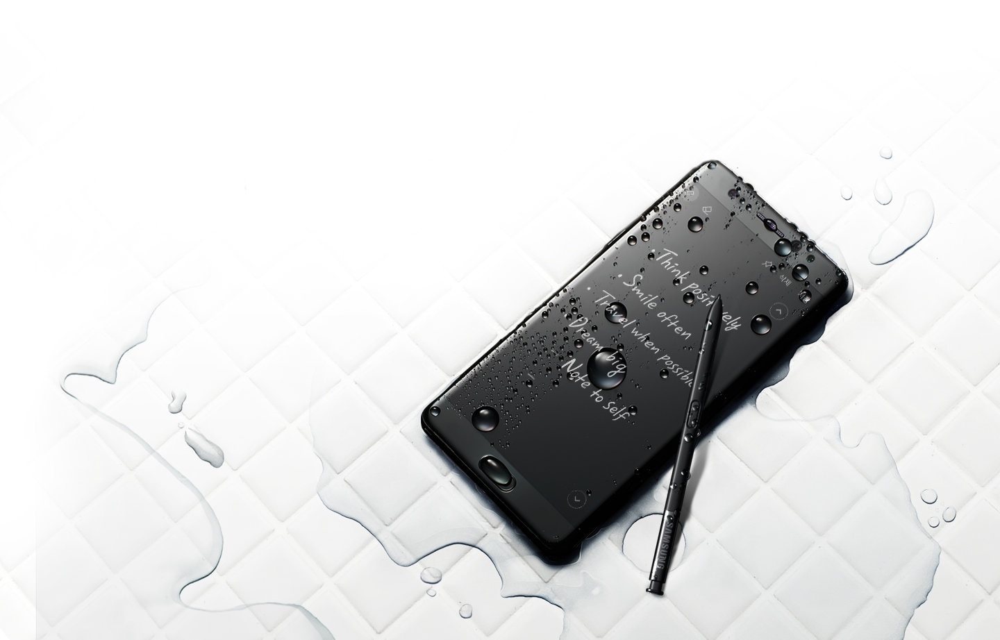 Galaxy Note FE Blue Coral as well as its S Pen is fully water resistant