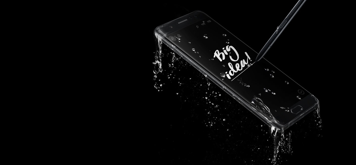 Galaxy Note FE Black Coral is fully water resistant. Create Big Ideas with S Pen. Write on screen even when fully submerged in water.