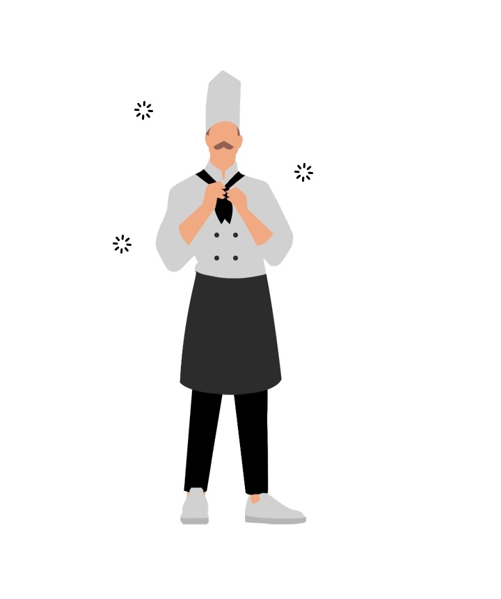 Eric is wearing perfectly cleaned chef uniform through ecobubble's help.