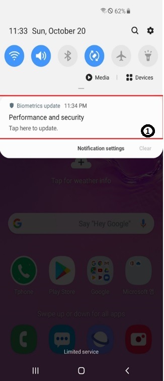 fingerprint update procedure