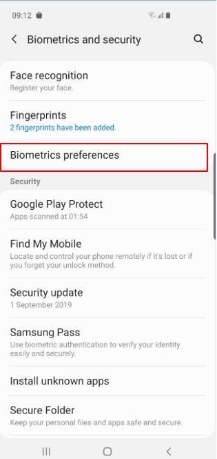 fingerprint update procedure