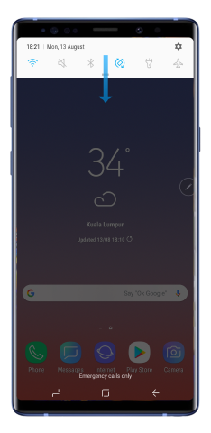 Drop down the notification panel