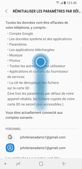 Galaxy S9 / S9 + | Comment effacer mes données et réinitialiser les paramètres par défaut?