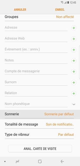 Comment attribuer une sonnerie différente à chaque contact sur mon Galaxy Note 8 ?