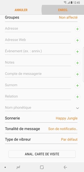 Comment attribuer une sonnerie différente à chaque contact sur mon Galaxy Note 8 ?
