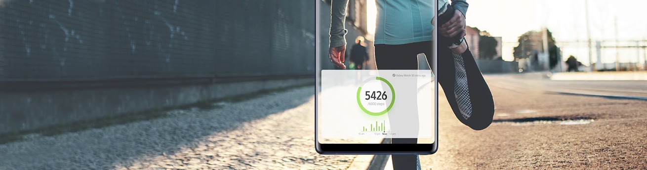 Close up of step counter in Samsung Health App
